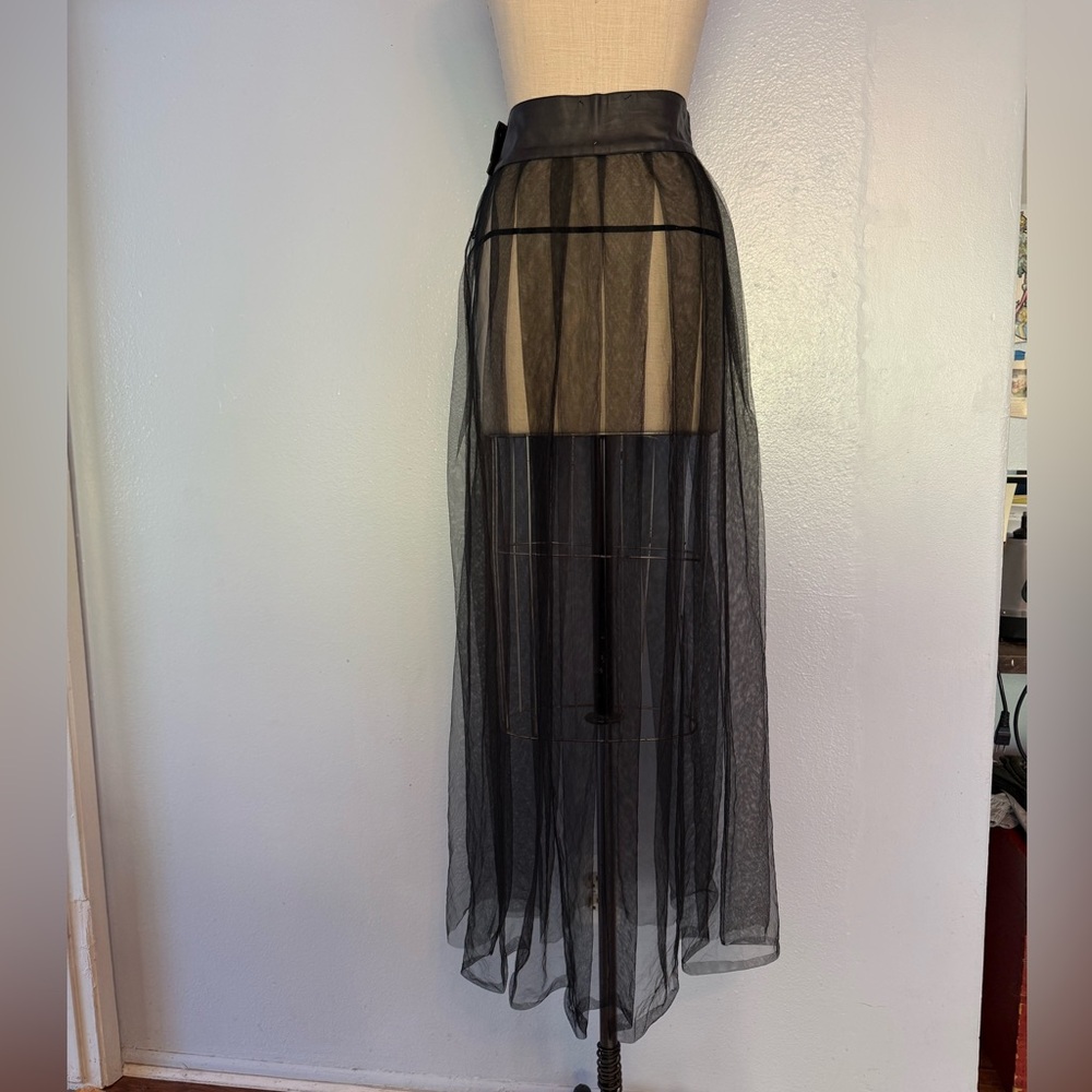 Chic Black Sheer Maxi Skirt